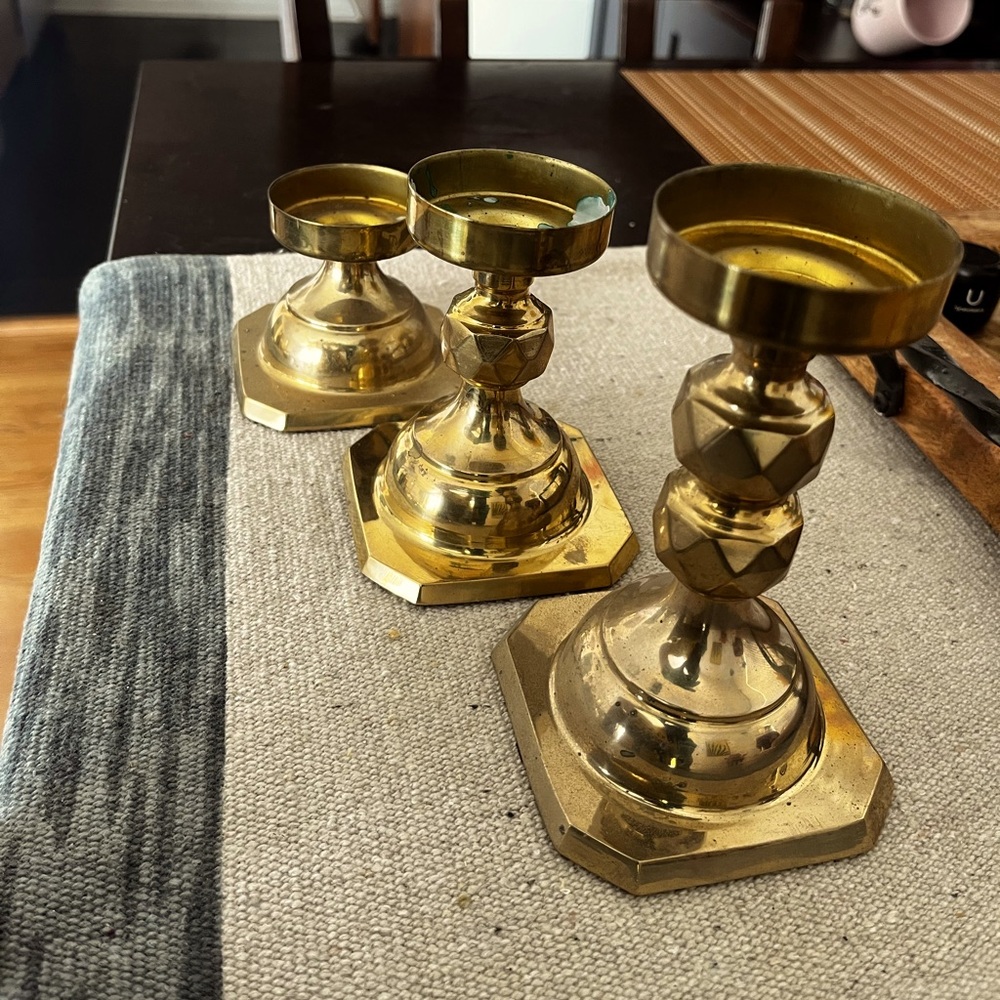 Vintage Candlestick Holders (tapering set of 3)
